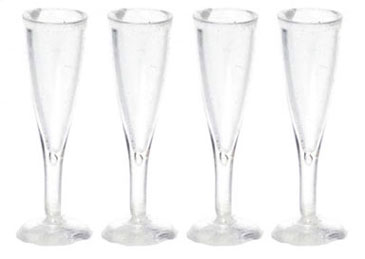 Dollhouse Miniature Fluted Champagne Glass, 3